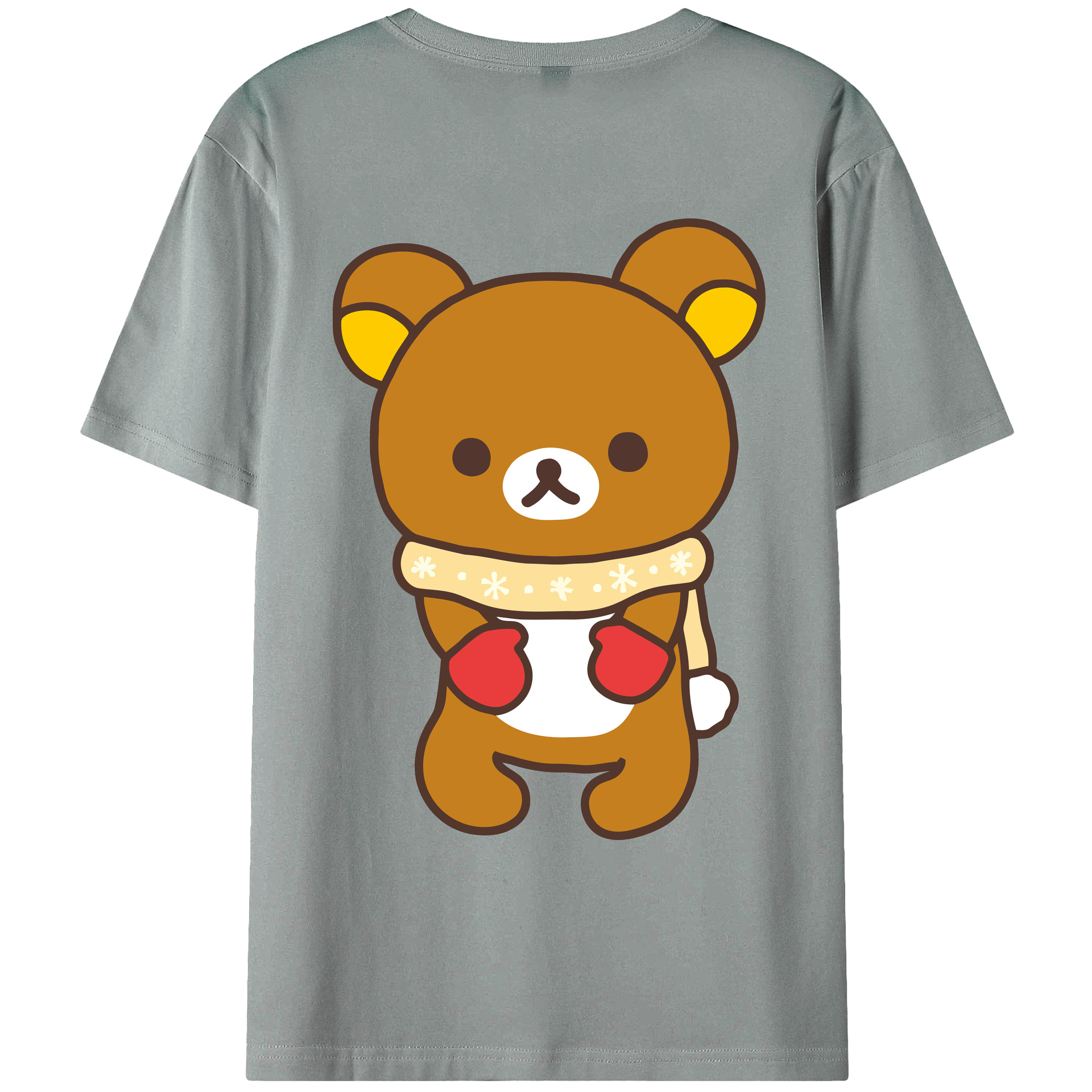 （画像用） リラックマ リラックマ キイロイトリ Rilakkuma Korilakkuma Kiiroitori 綿100％ メンズ半袖Tシャツ（バックプリント） 通気性